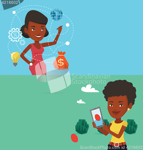 Image of Two technology banners with space for text.