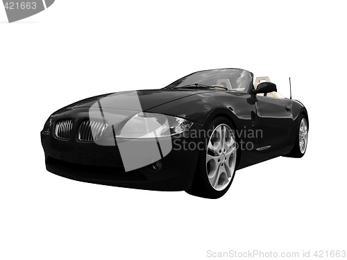 Image of isolated black car front view 01