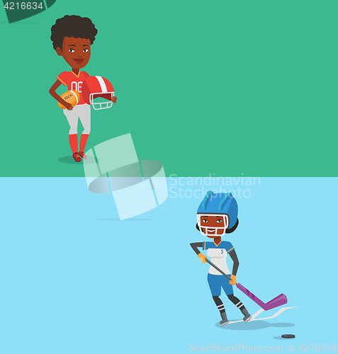 Image of Two sport banners with space for text.