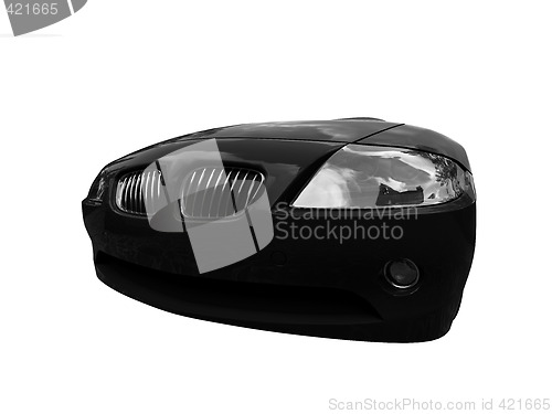 Image of isolated black car front view 02