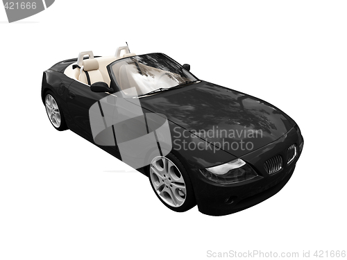 Image of isolated black car front view 03