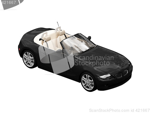 Image of isolated black car front view 04