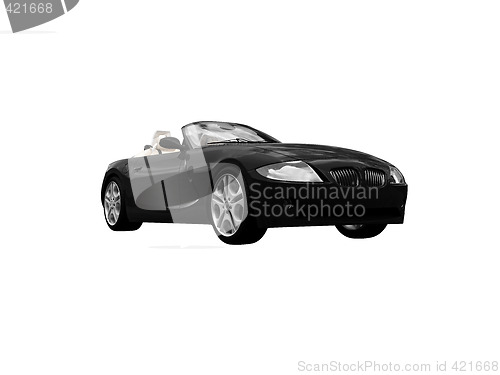 Image of isolated black car front view 05