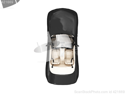 Image of isolated black car topt view