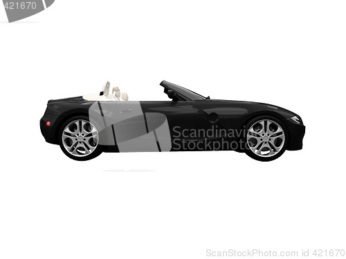 Image of isolated black car side view