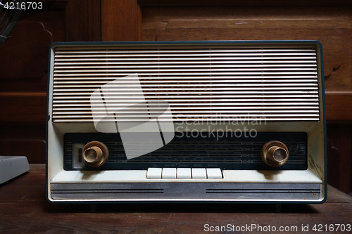 Image of Grungy retro old radio