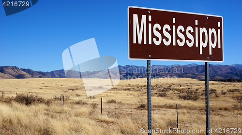 Image of Mississippi brown road sign