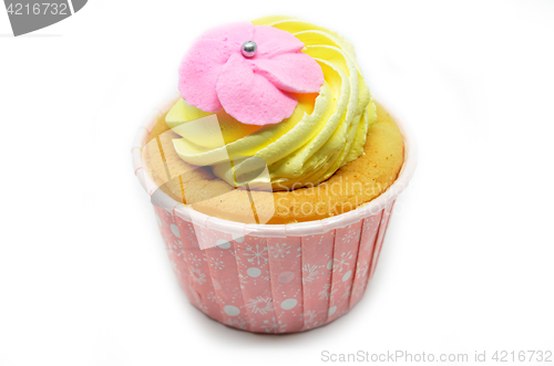 Image of Cupcake with a pink sugar rose