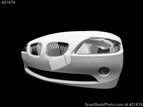 Image of isolated white car front view 02