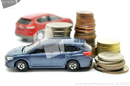 Image of Saving money for a car concept