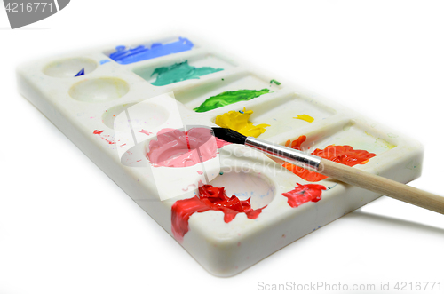 Image of Watercolors with brush