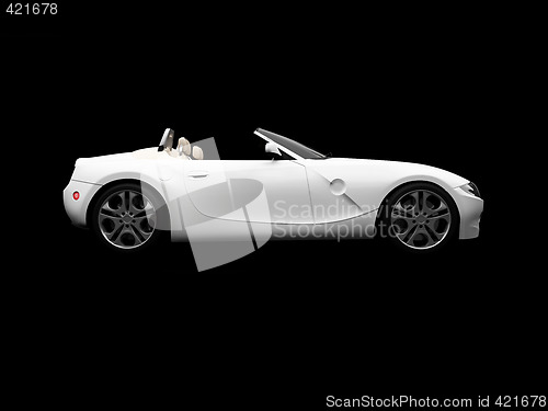 Image of isolated white car side view