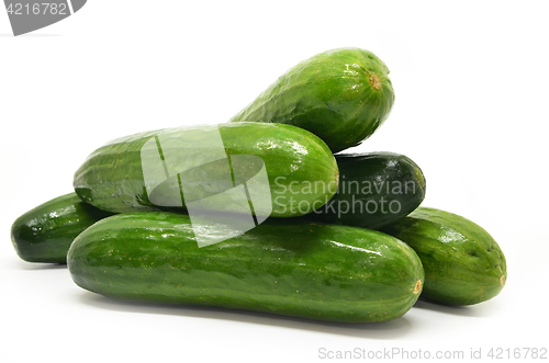 Image of Fresh cucumbers isolated
