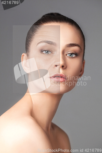 Image of Beautiful woman changing skin beauty concept