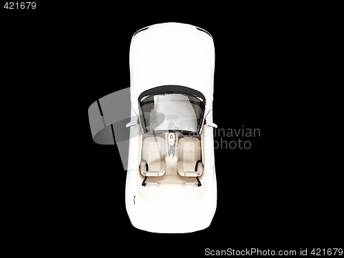 Image of isolated white car top view