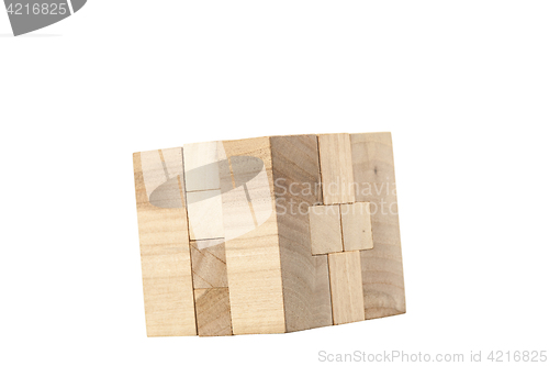 Image of The wooden puzzle - game with blocks