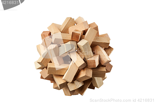 Image of The wooden puzzle - game with blocks