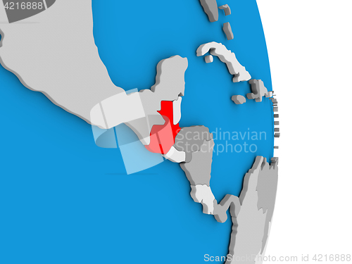 Image of Guatemala on globe