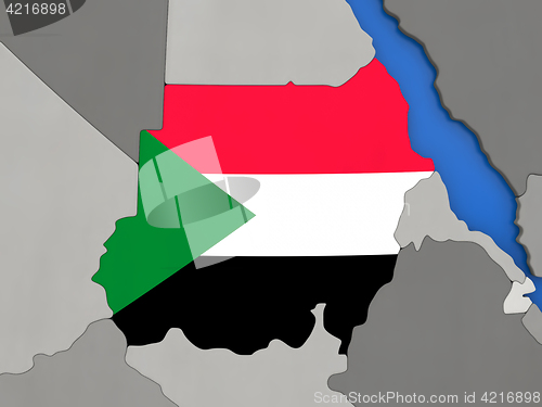 Image of Sudan on globe