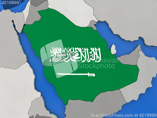 Image of Saudi Arabia on globe