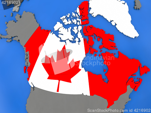 Image of Canada on globe