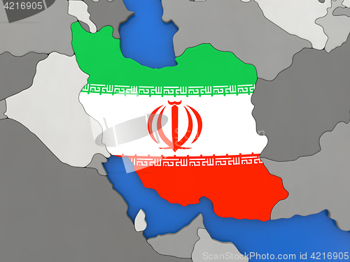 Image of Iran on globe