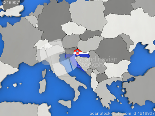 Image of Croatia on globe