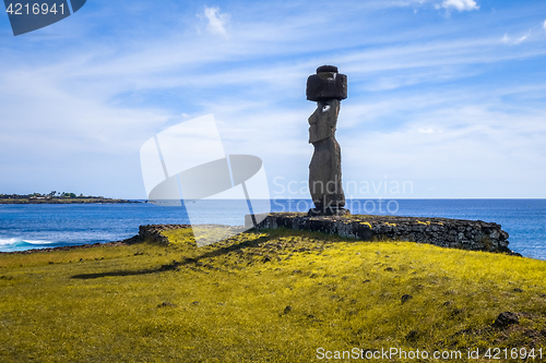 Image of Moais statues, ahu ko te riku, easter island