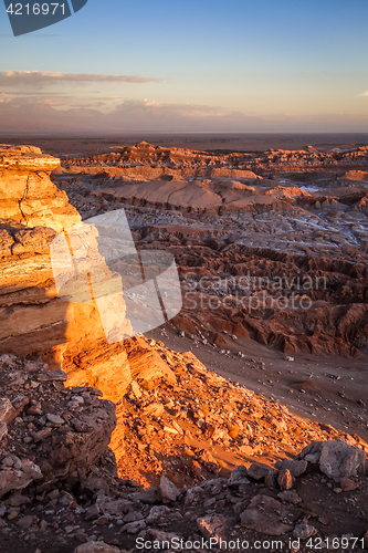 Image of Valle de la Luna at sunset in San Pedro de Atacama, Chile