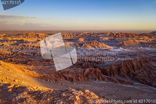 Image of Valle de la Luna at sunset in San Pedro de Atacama, Chile