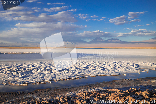 Image of Laguna Tebinquinche landscape in San Pedro de Atacama, Chile