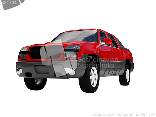 Image of isolated red car front view