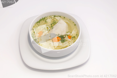 Image of easy chicken soup, close up