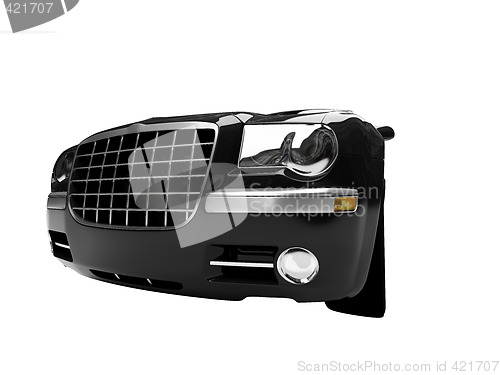 Image of isolated black car front view 02