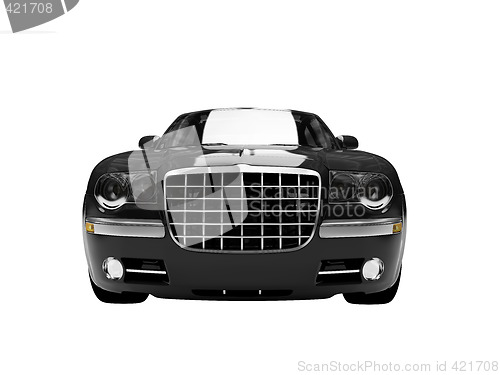 Image of isolated black car front view 03