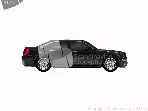 Image of isolated black car side view