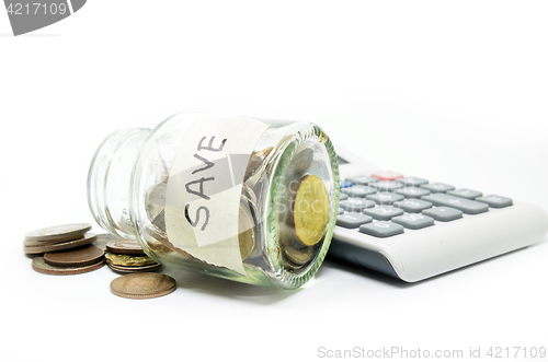 Image of Calculator and coins 