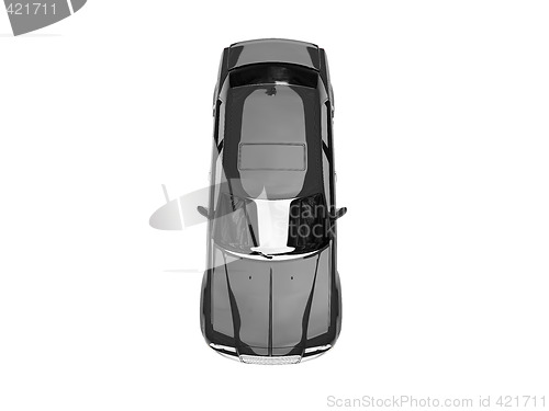 Image of isolated black car top view