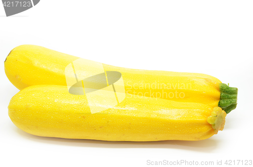 Image of Two ripe yellow courgettes