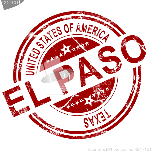 Image of El Paso Texas stamp with white background