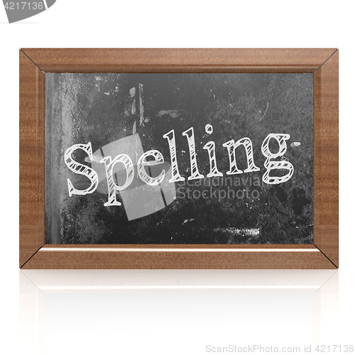Image of Spelling written on blackboard