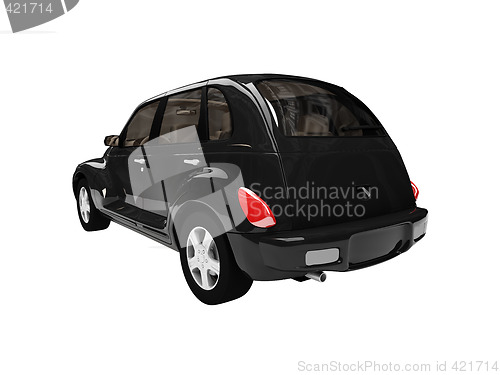 Image of american isolated black car back view 01