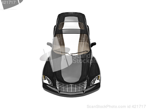 Image of isolated black american car front view 03