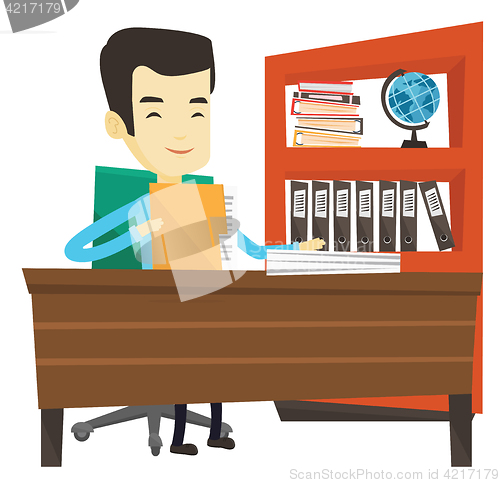 Image of Office worker working with documents.