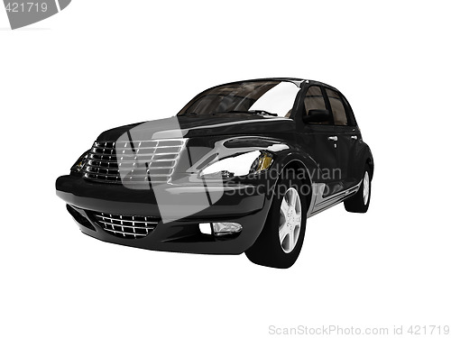 Image of isolated black american car front view 06