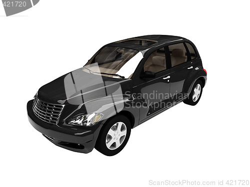 Image of isolated black american car front view 05