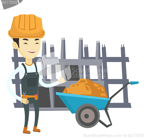 Image of Builder giving thumb up vector illustration.