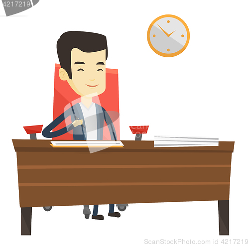 Image of Signing of business documents vector illustration.