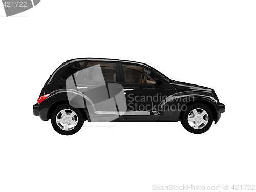 Image of isolated black american car side view