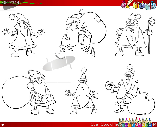 Image of santa claus set coloring book